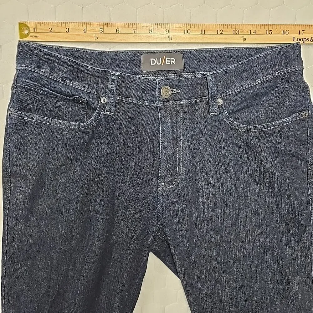 DUER Jeans Mens 33x32 L2X Slim Fit Dark Indigo Performance Denim Antibacterial